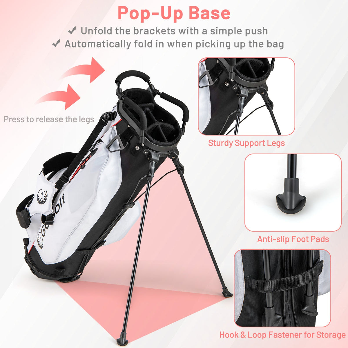 Women's Complete Golf Clubs and Bag Set with Headcovers and Putter-Red - Golf Supply HQ