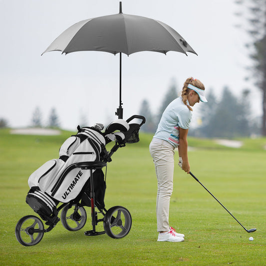 3 Wheels Folding Golf Push Cart with Seat Scoreboard and Adjustable Handle - Golf Supply HQ