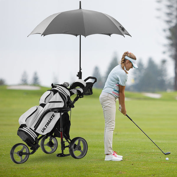 3 Wheels Folding Golf Push Cart with Seat Scoreboard and Adjustable Handle - Golf Supply HQ