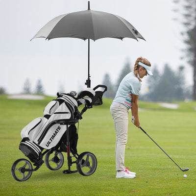 3 Wheels Folding Golf Push Cart with Seat Scoreboard and Adjustable Handle