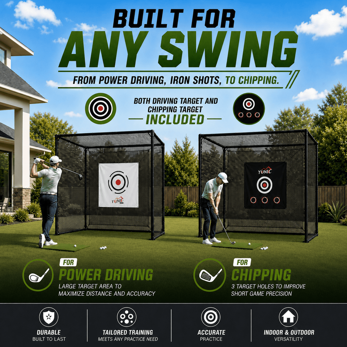 Golf Driving Practice Cage (Black) - Golf Supply HQ