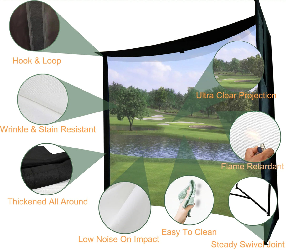 Impact Sports Heavy-Duty Square Pole Golf Simulator Enclosure - Golf Supply HQ