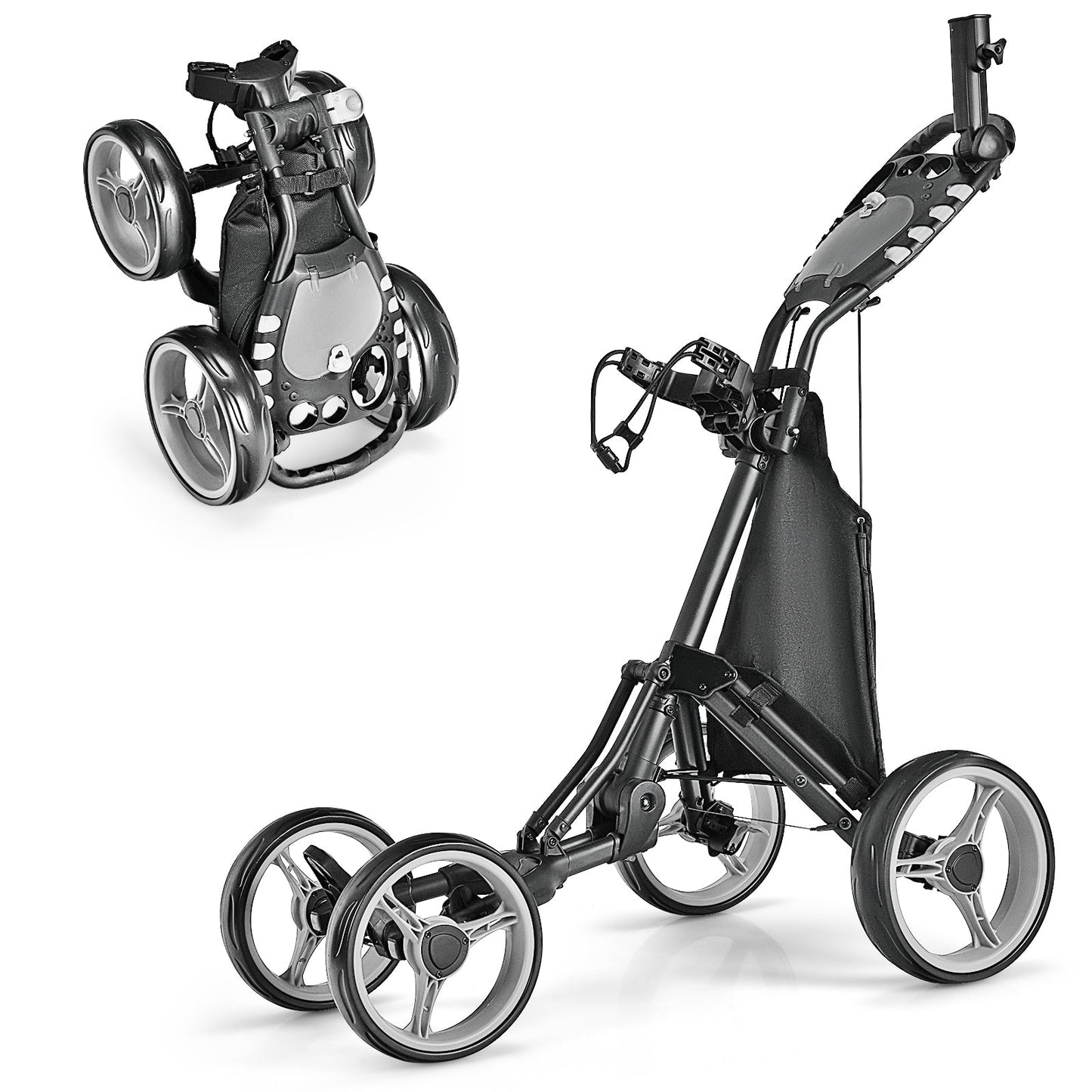 Golf Push Pull Cart with Foot Brake