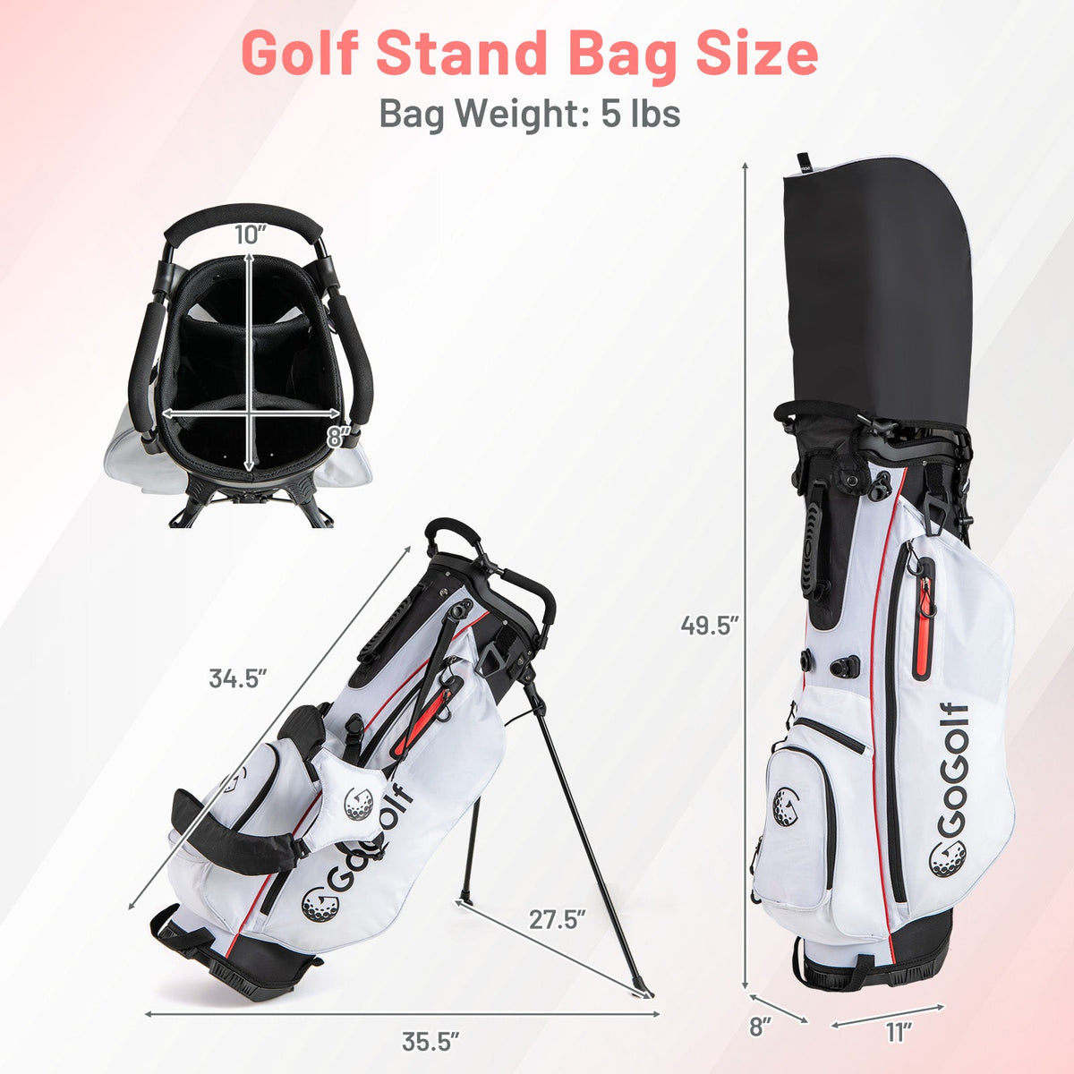Women's Complete Golf Clubs and Bag Set with Headcovers and Putter-Red - Golf Supply HQ