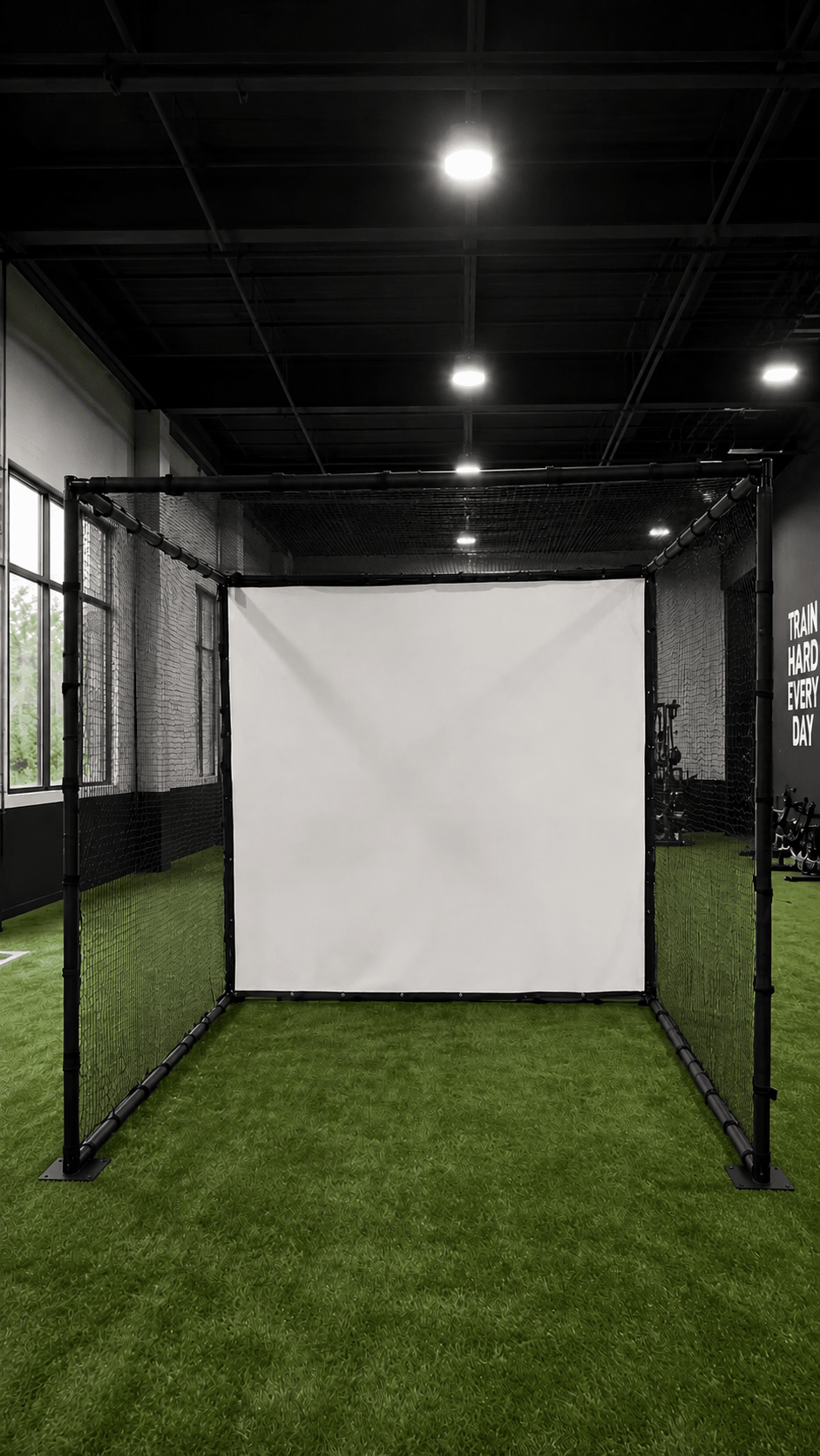 YUNIC Golf Driving Cage with Metal Frame and Simulator Impact Screen - Golf Supply HQ