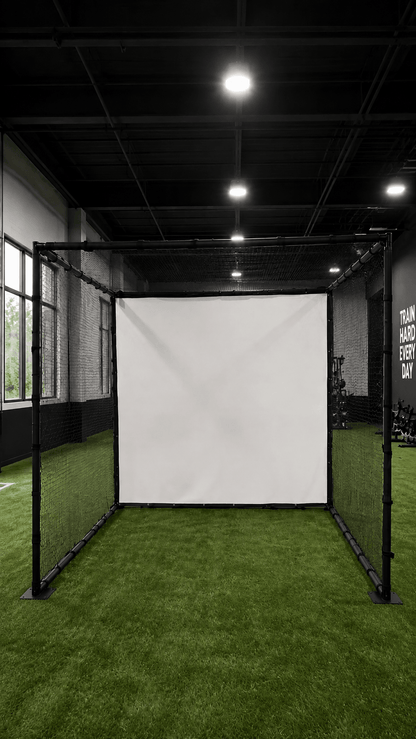YUNIC Golf Driving Cage with Metal Frame and Simulator Impact Screen - Golf Supply HQ